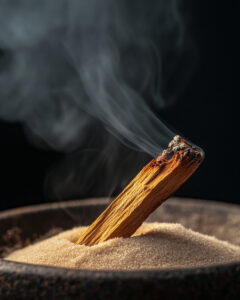 Palo Santo glimmend in Schale